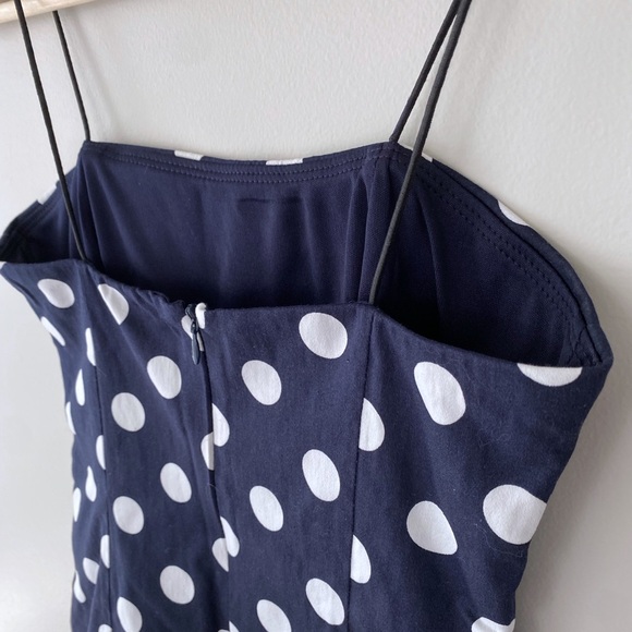 Aqua Polka Dot Strapless Dress - Picture 6 of 6